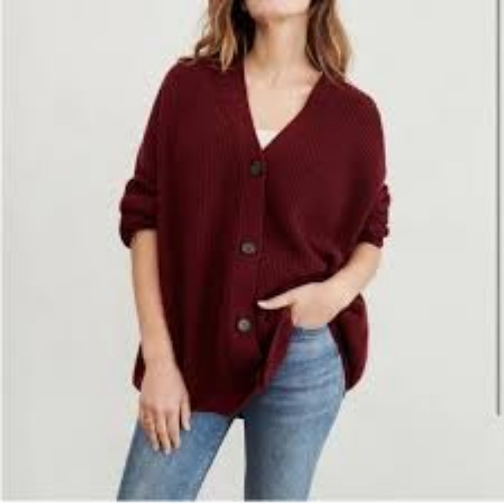 Nwt Jenni Kayne Cocoon Cashmere Cardigan In Wine